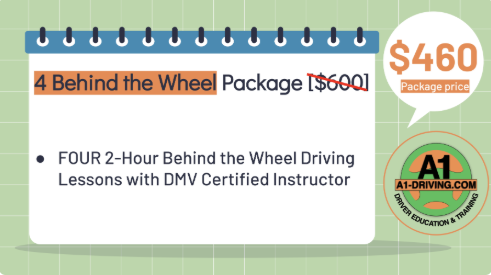 4 behind the wheel package-$450